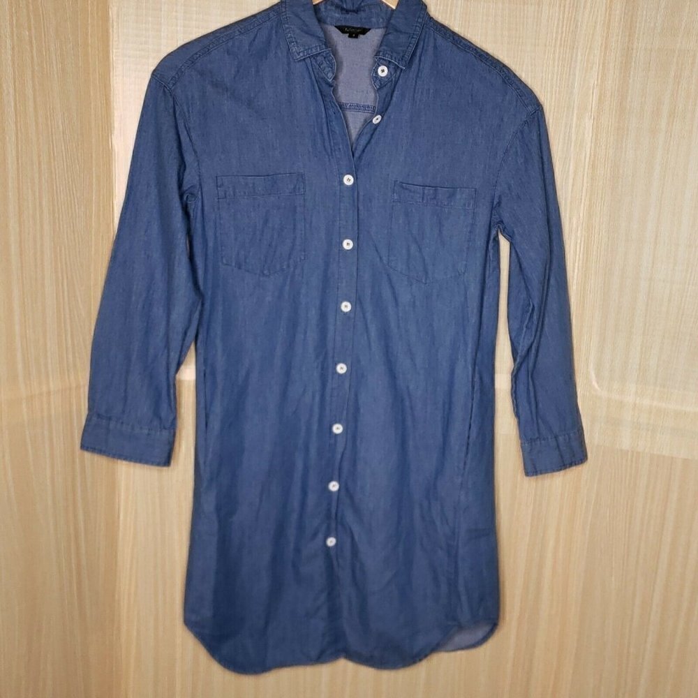 Floryday Womens Long Sleeve Denim Look Shirt Dress Small